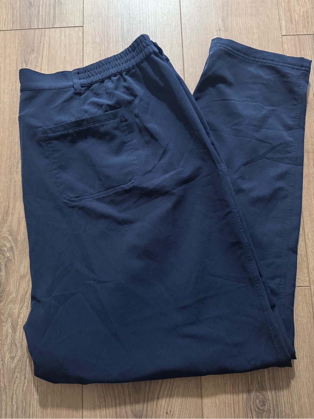 Women's Straight-Leg Elastic-Waist Pants — Navy